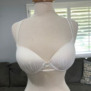 White Push Up Strappy Bikini Top